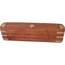 Red Wood Pencilbox - Incense Box - Rotating - 3 Compartments