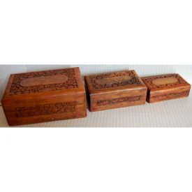 Game 3 boxes Wood - Grenada - Card Box - Velvet