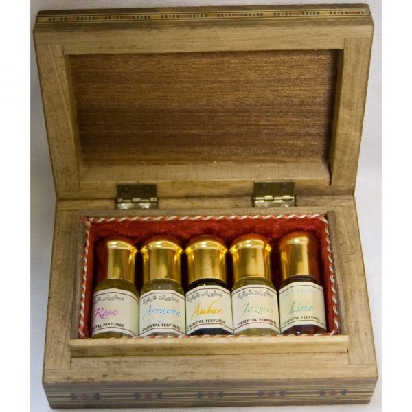 Perfume Body Pack 5 + Box Marquetry Arab Egipto