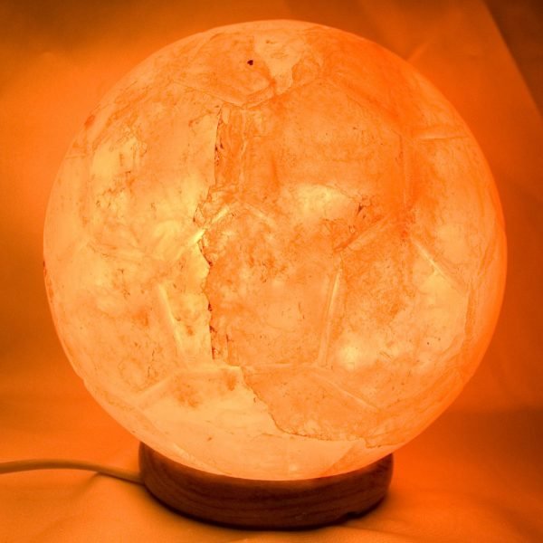 Soccer Ball Salt Lamp Polished - Nature - Himalaya