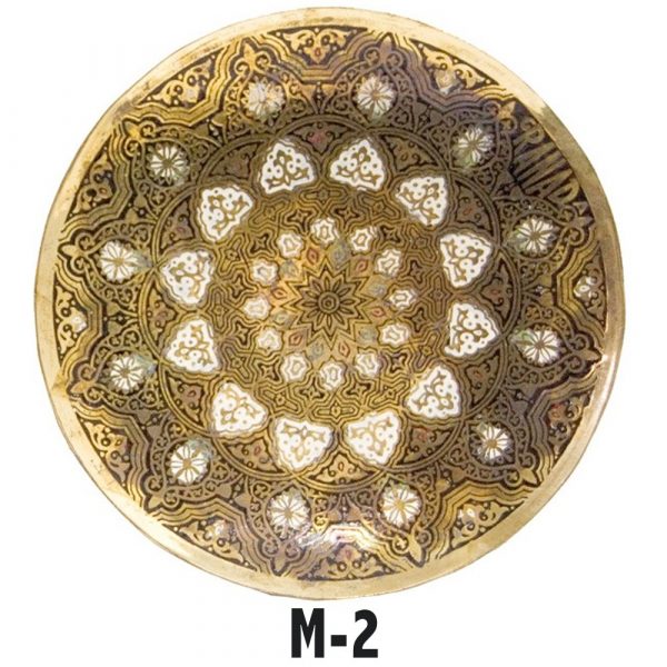 Bronze Plate Engraving - Arab Geometric Designs - 13 cm