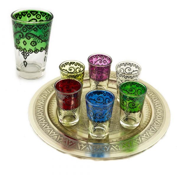 Tea Glasses Game 6 Prints - Floral Design Craftsman - Colors