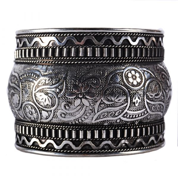Silver Bracelet - Floral Engraving