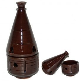 Censer Hearth Brown- Grain Incense - Ceramic Enameled