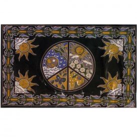 Cotton Fabric India-Peace Symbol Sun and Moon-135 x 210 cm