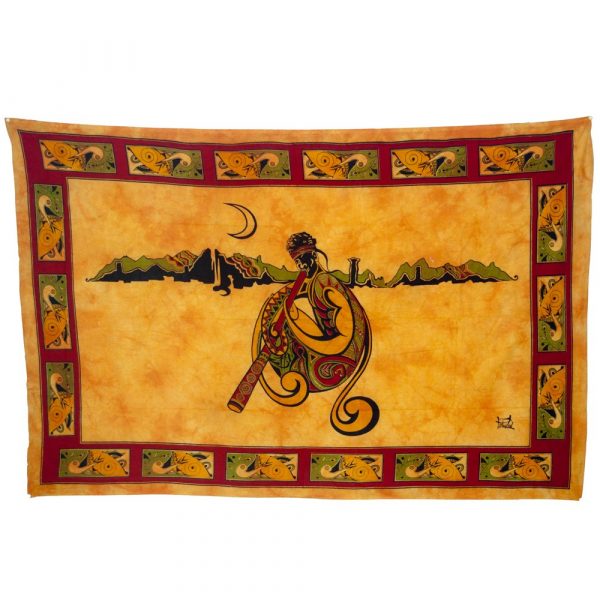 Cotton Fabric-India-Music Didgeridoo-140 x 210 cm