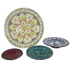 SAFI Ceramic Plate - Colored Glasses - Hand Painted - 5 Sizes