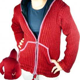 Wool Jersey 100% Natural - Red or Gray - Various Sizes