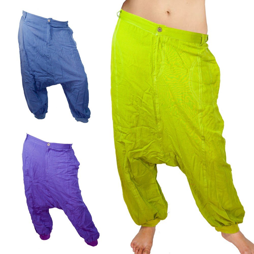 Baggy Pants - Cotton Fabric - Various Colors - Button - Arab Home Decor