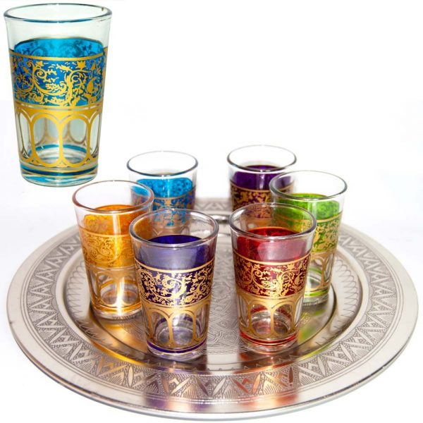 Set 6 Glasses Arab - Hand of Fatima - Multicolor - Model 4