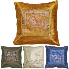 Sacred Animals Silk Cushion 45cm-Oriental Pied-Design
