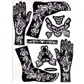 Henna Tattoo Adhesive Template - Feet & Hands - 1 Single-Use