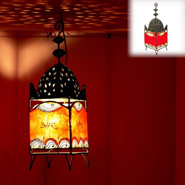 Henna and Forge Square Lamp - Ethnic Drawings - 45 cm