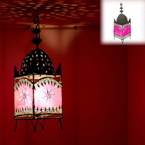 Henna and Forge Square Lamp - Ethnic Drawings - 45 cm