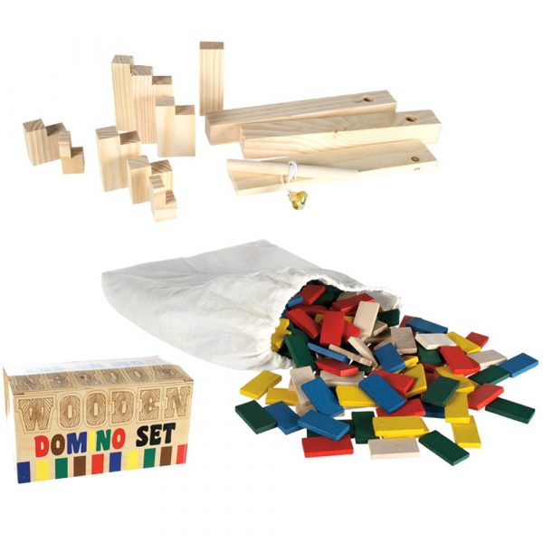 Multicolor Wooden Domino - 200 Pieces - Obstacle-Recommended