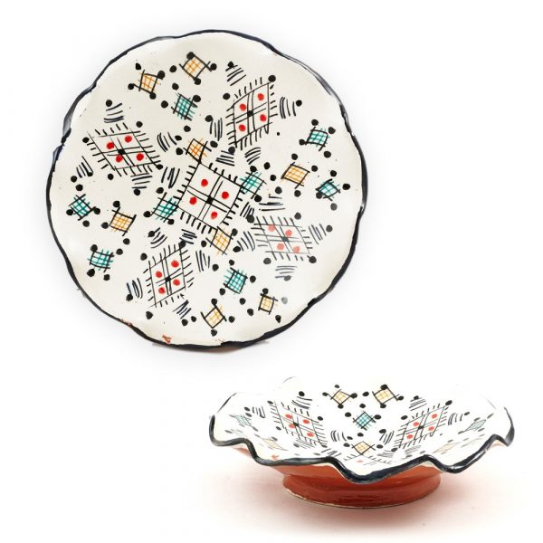 Wavy Pottery Bowl - Various Colors - Artisan - 15 cm
