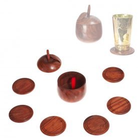 6 Coasters Wood - Apple Case - 7 cm