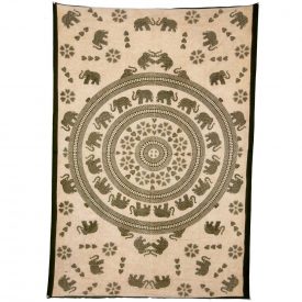 India-Cotton- Mosaic Love Elephant-Artisan-210 x 140 cm