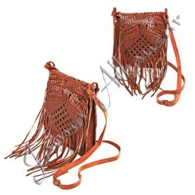 Fringed Leather Bag - Handmade - 2 Colors - 3 Pockets-Quality