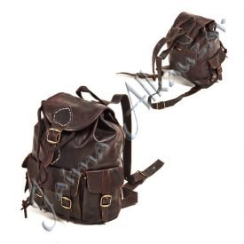Leather Backpack - Lined Inside - 2 Colors - 30 cm