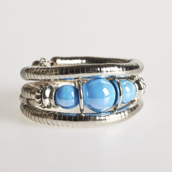 Silver spiral bracelet - various colors