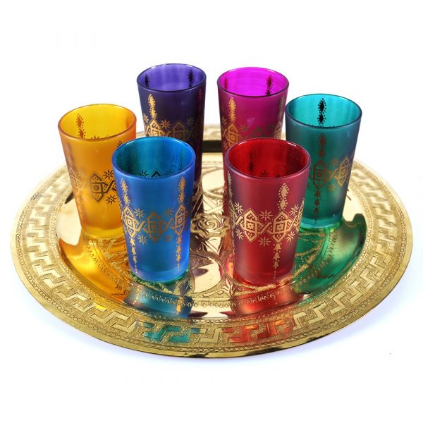 Game 6 glasses Arab - hand of Fatima - Multicolor - model 6