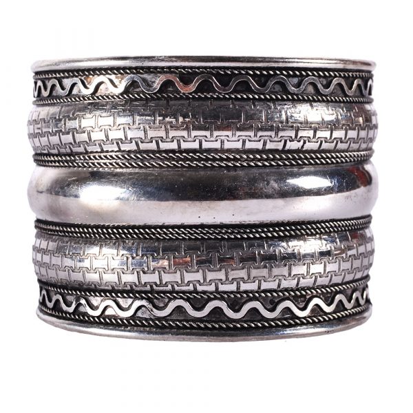 Bangle silver wide - strip Triple - NOVELTY