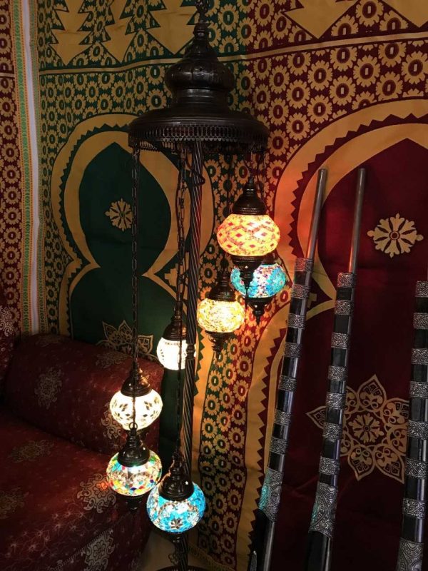 Turkish 7 Ball Lamp - Floor - Height 110 cm - Murano Glass - Mosaic
