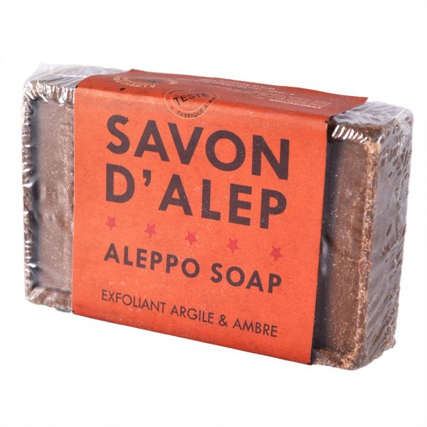 Aleppo soap - clay and amber - nature - peeling - 100 g