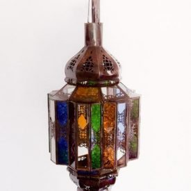 Octagonal lamp Andalusi - Multicolor glass - 60 cm