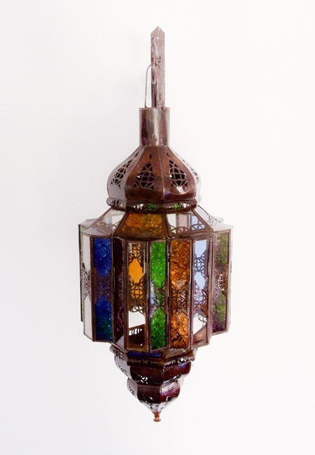 Octagonal lamp Andalusi - Multicolor glass - 60 cm