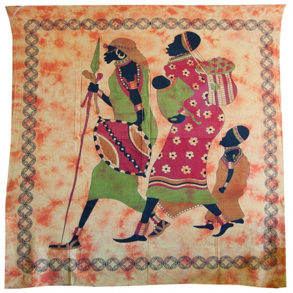 Fabric cotton Africana-Artesana India-Familia - 210 x 240 cm