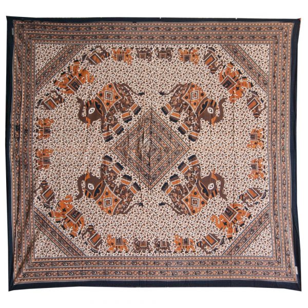 Fabric cotton India - elephants Rhombus - Artisan-210 x 240 cm