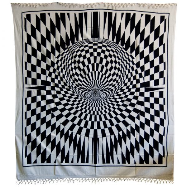 Tela Algodón India- Ilusión Óptica -Artesana-240 x 220 cm