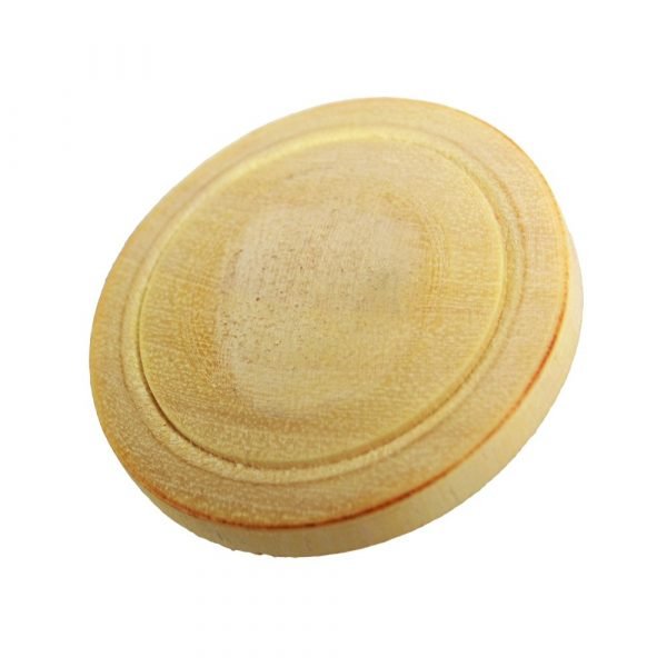 Button wood carved lemon - handmade - 2.5 cm