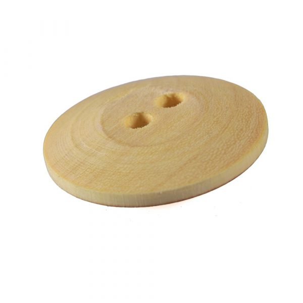 Double lemon wood button hole - handmade - 3 cm