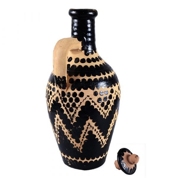 Game decanter with glasses - Berber-style - ceramic - craft piece