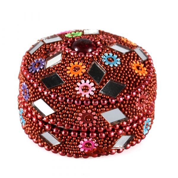 Bright round box - pill box - various colors - without velvet