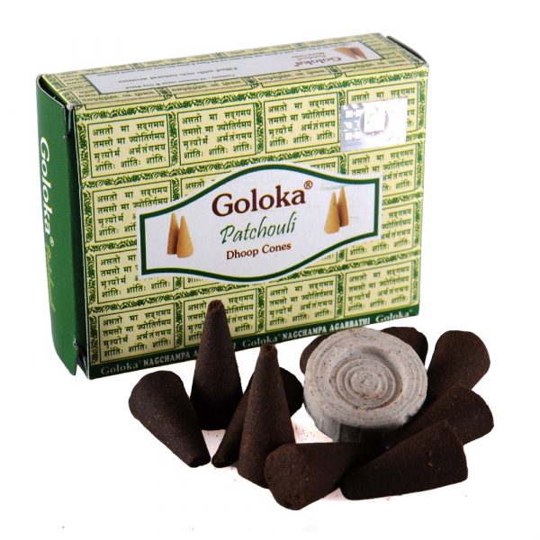 Cones incense Goloka - Patchouli - 12 units - includes Base