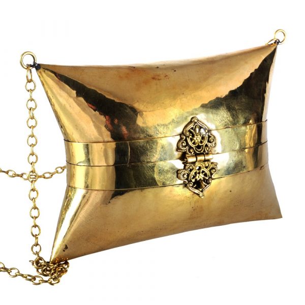 Brass bag - made by hand - chain and closing