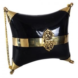Cow and brass - Horn bag made by hand - chain and closing