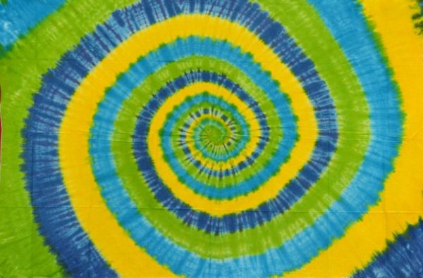 Fabric cotton India - spiral yellow - NOVELTY - 120 x 220 cm