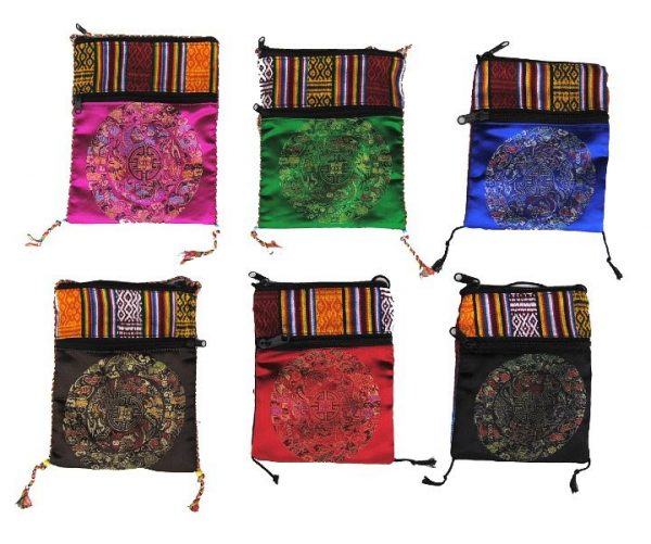 Bag travel - overlay with fabrics of colours - Ideal for Passport - 2 compartments