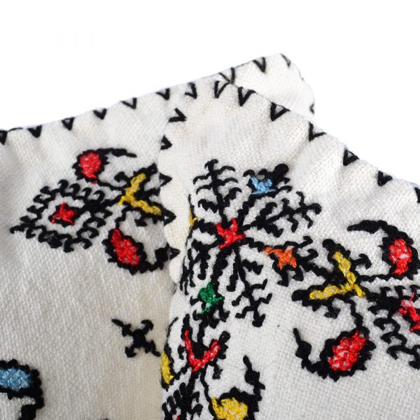 Pad cotton and wool - embroidered hand - craft - 35 cm