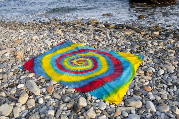 Fabric cotton India - spiral Rainbow - NOVELTY - 120 x 220 cm