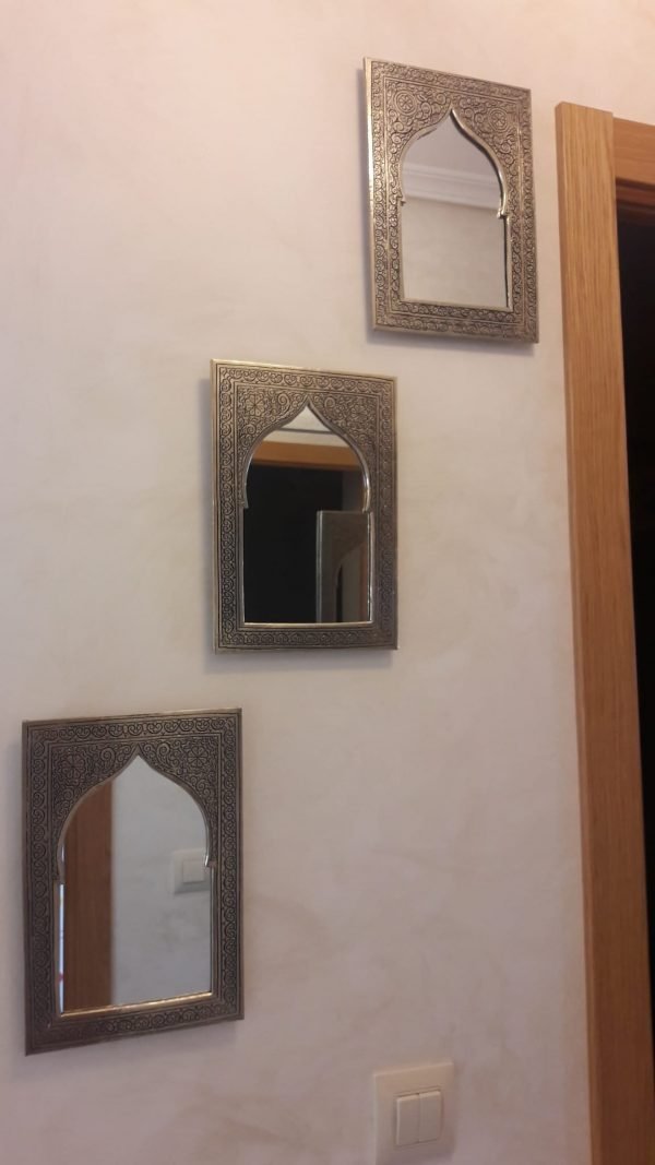 Engraved Arabic Mirror - Moorish Arch Design - Andalusian Decoration