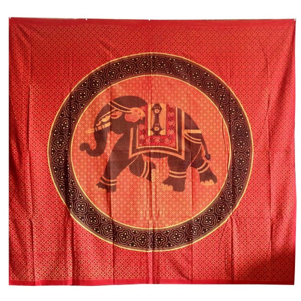 Fabric cotton India - elephant Imperial - artisan - 220 x 240 cm