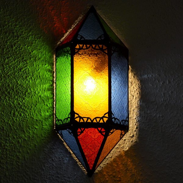 Apply glass draught-Multicolor-Rhombus-43 cm