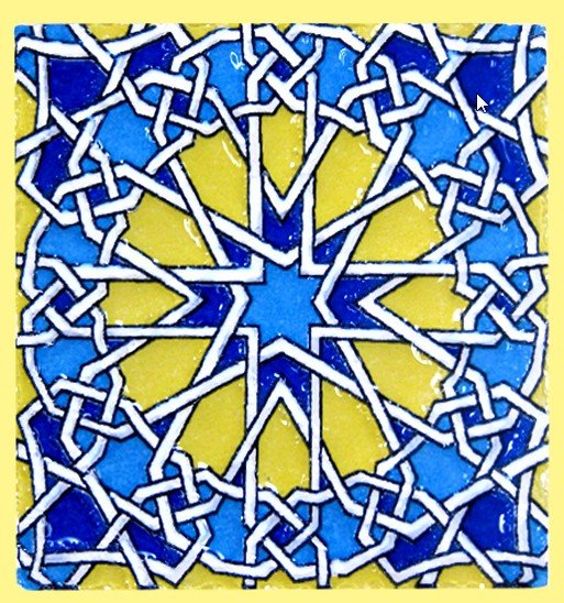 Magnet mosaic Andalusi - ceramic enamel - model 10 - 6 cm