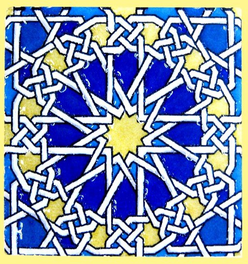 Magnet mosaic Andalusi - ceramic enamel - model 14 - 6 cm